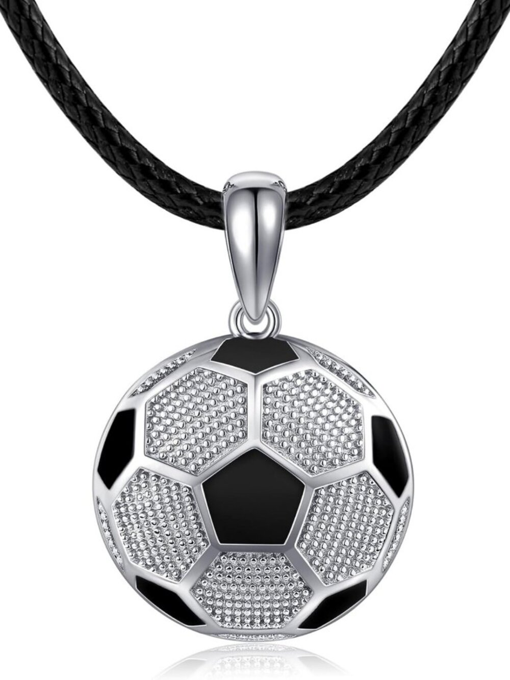 Sterling Silver Soccer Ball Pendant Necklace - Unisex Soccer Jewelry Gift